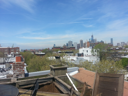 Before - Broken planters & Rotting deck Before Brooklyn Roof Garden