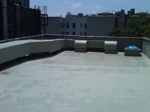 Before - No screening of unsightly utilities Before West Village Roof garden 2