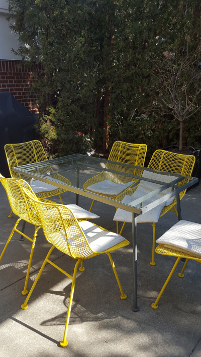 Mod yellow wire chairs