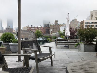 Bi-Level Rooftop Garden with paving & custom decking Bi-Level Rooftop Garden with paving & custom decking