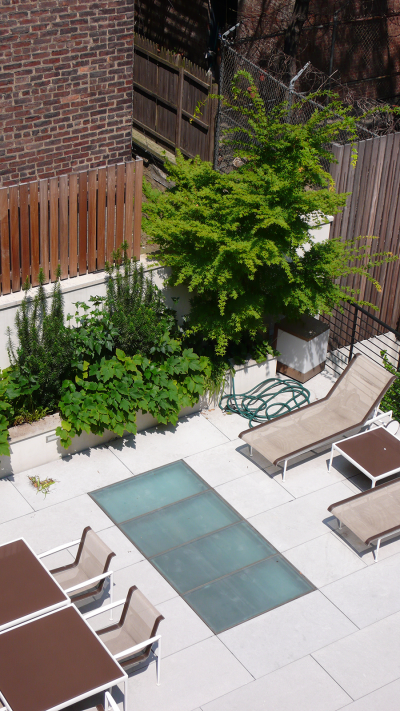 Courtyard patio & garden from above Courtyard patio & garden from above